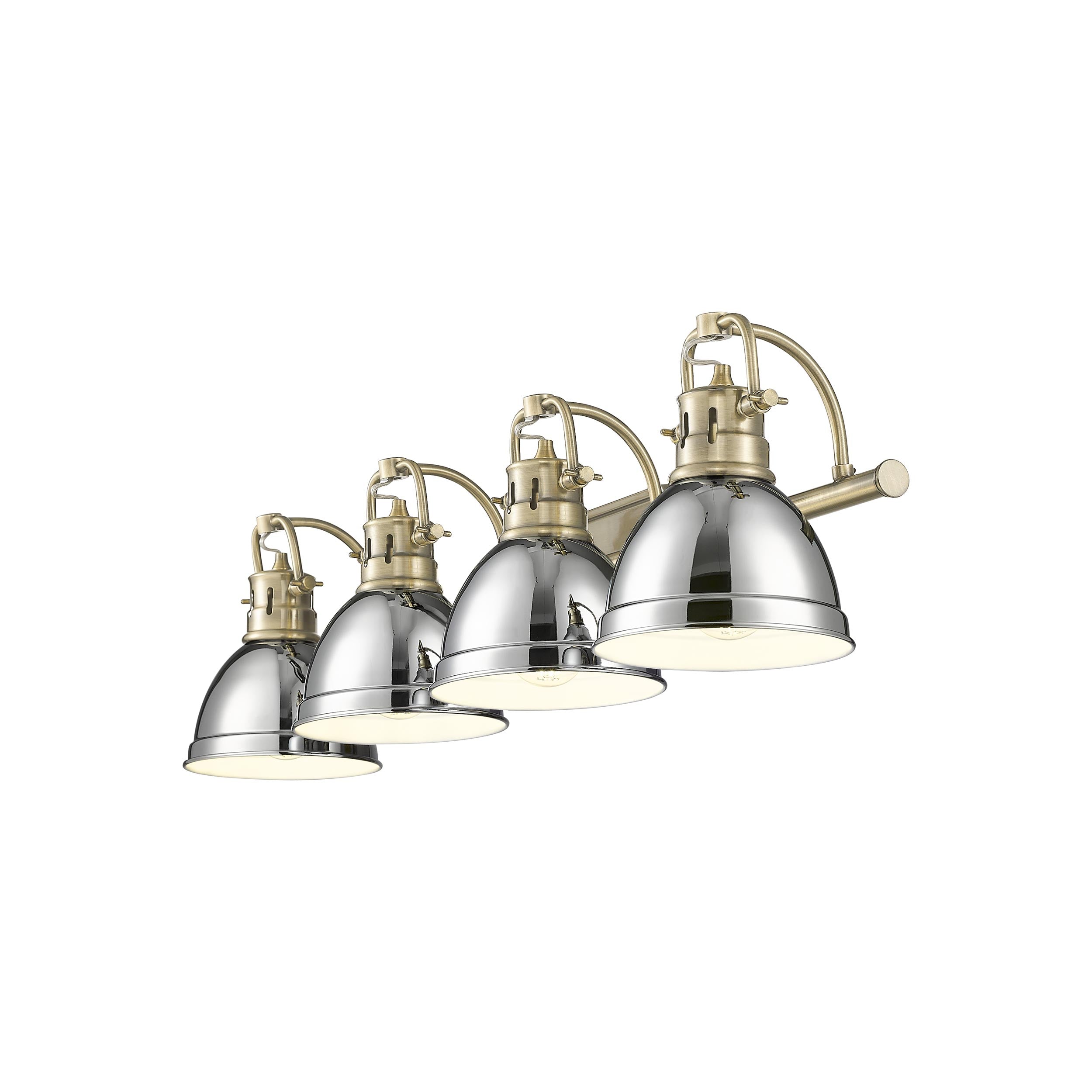 Yep by Golden Lighting Duncan 4-light Vanity in Aged Brass and Chrome shade - - Golden Lighting