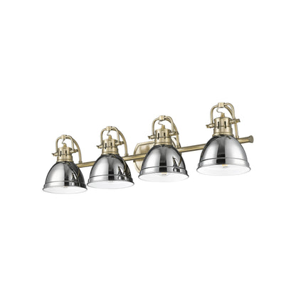 Yep by Golden Lighting Duncan 4-light Vanity in Aged Brass and Chrome shade - - Golden Lighting