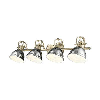 Yep by Golden Lighting Duncan 4-light Vanity in Aged Brass and Chrome shade - - Golden Lighting
