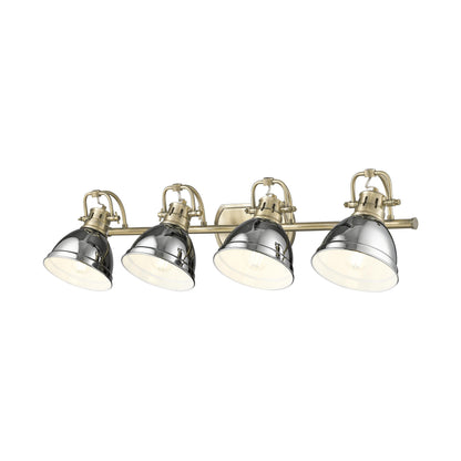 Yep by Golden Lighting Duncan 4-light Vanity in Aged Brass and Chrome shade - - Golden Lighting