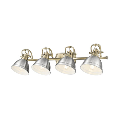 Yep by Golden Lighting Duncan 4-light Vanity in Aged Brass and Pewter shade - - Golden Lighting