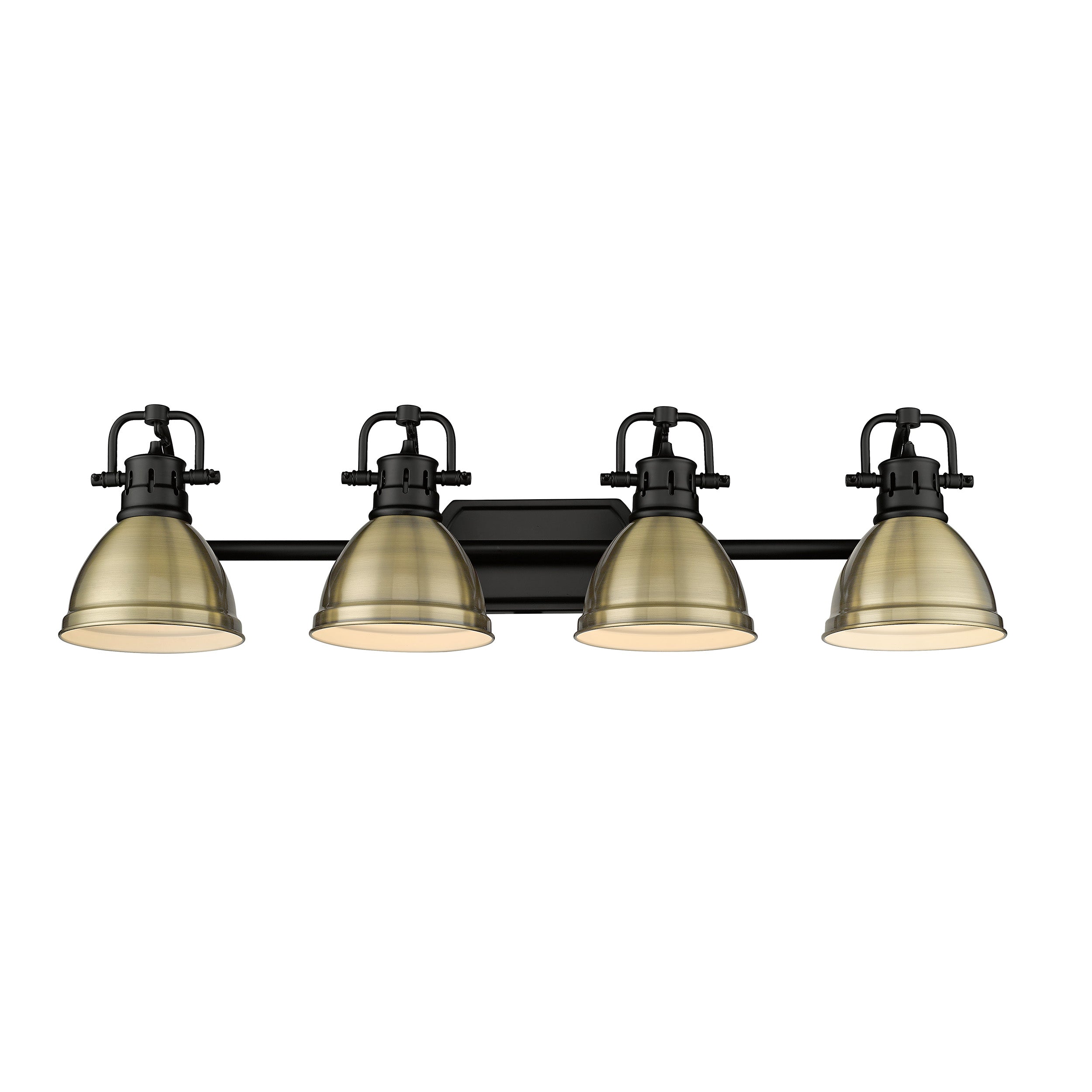 Yep by Golden Lighting Duncan 4-light Vanity in Matte Black and Aged Brass shade - - Golden Lighting
