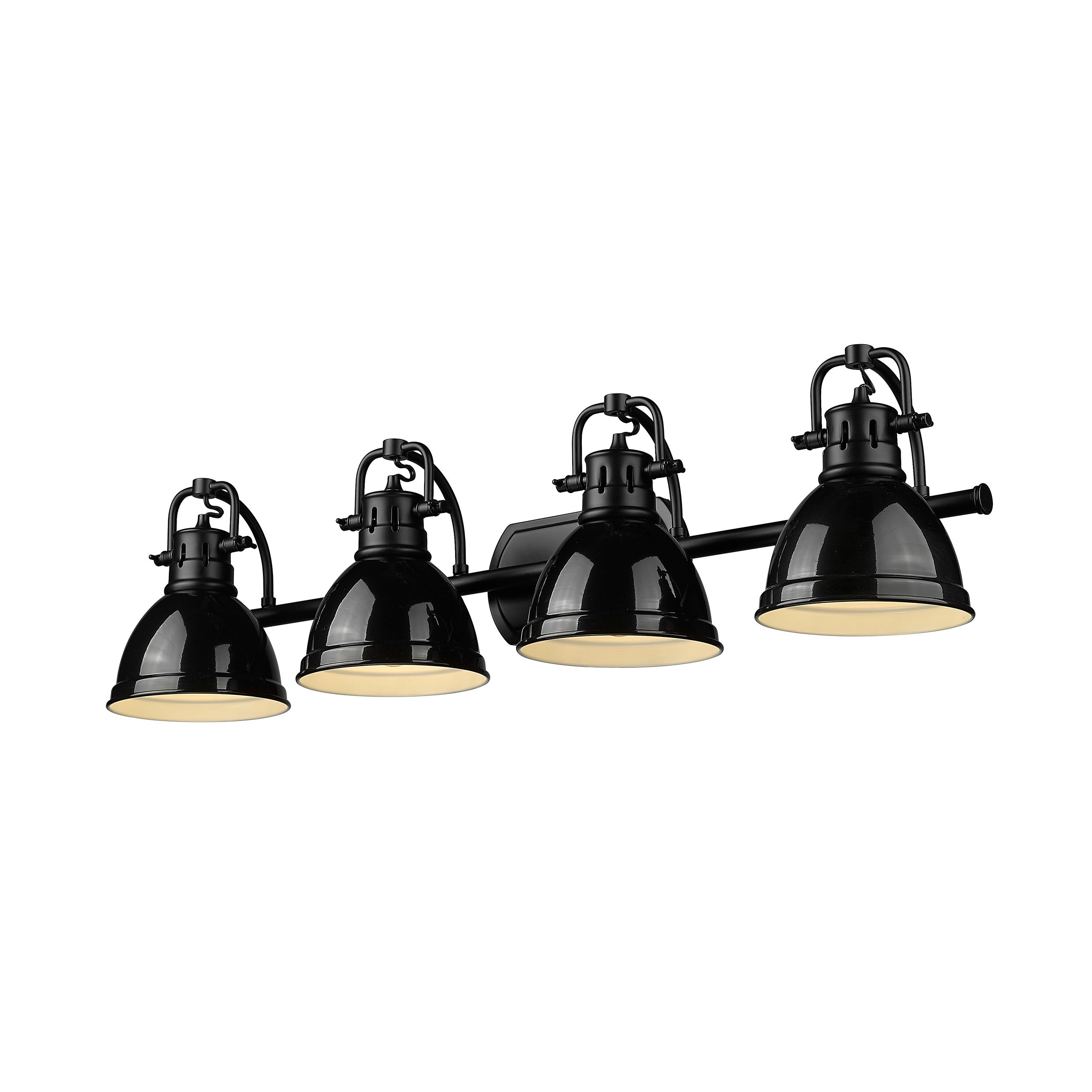 Yep by Golden Lighting Duncan 4-light Vanity in Matte Black and Black shade - - Golden Lighting