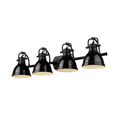 Yep by Golden Lighting Duncan 4-light Vanity in Matte Black and Black shade - - Golden Lighting