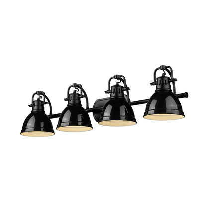 Yep by Golden Lighting Duncan 4-light Vanity in Matte Black and Black shade - - Golden Lighting
