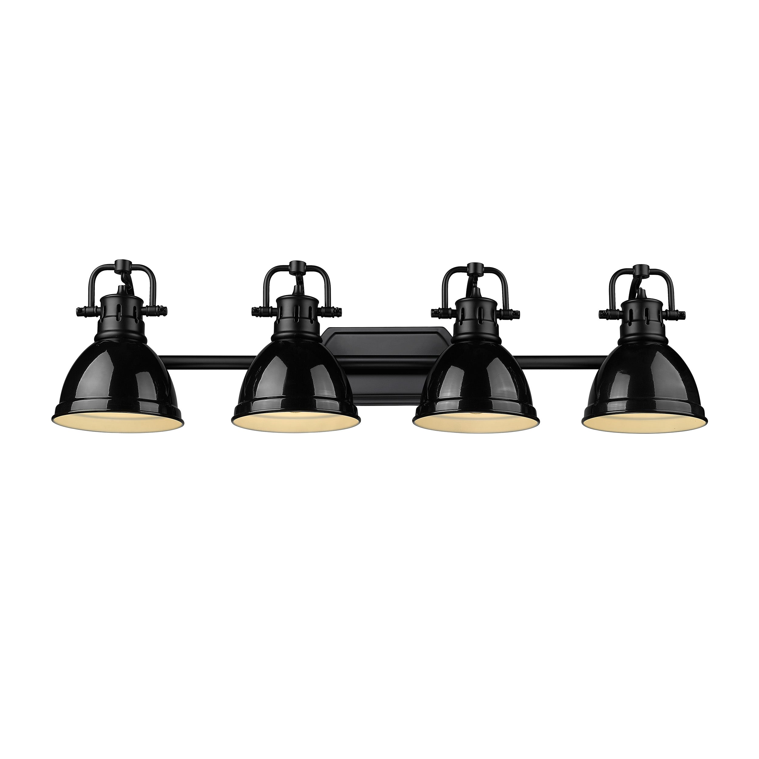 Yep by Golden Lighting Duncan 4-light Vanity in Matte Black and Black shade - - Golden Lighting