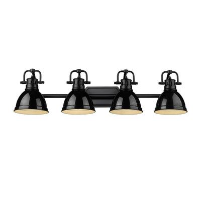 Yep by Golden Lighting Duncan 4-light Vanity in Matte Black and Black shade - - Golden Lighting