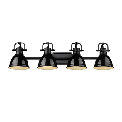 Yep by Golden Lighting Duncan 4-light Vanity in Matte Black and Black shade - - Golden Lighting