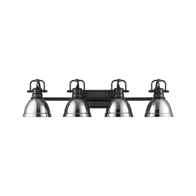 Yep by Golden Lighting Duncan 4-light Vanity in Matte Black and Chrome shade - - Golden Lighting