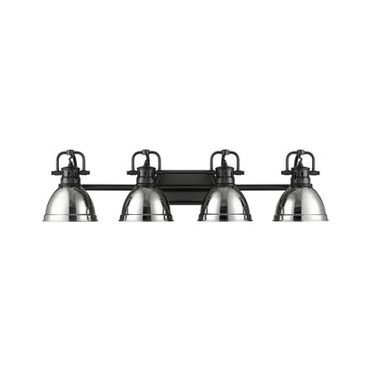 Yep by Golden Lighting Duncan 4-light Vanity in Matte Black and Chrome shade - - Golden Lighting