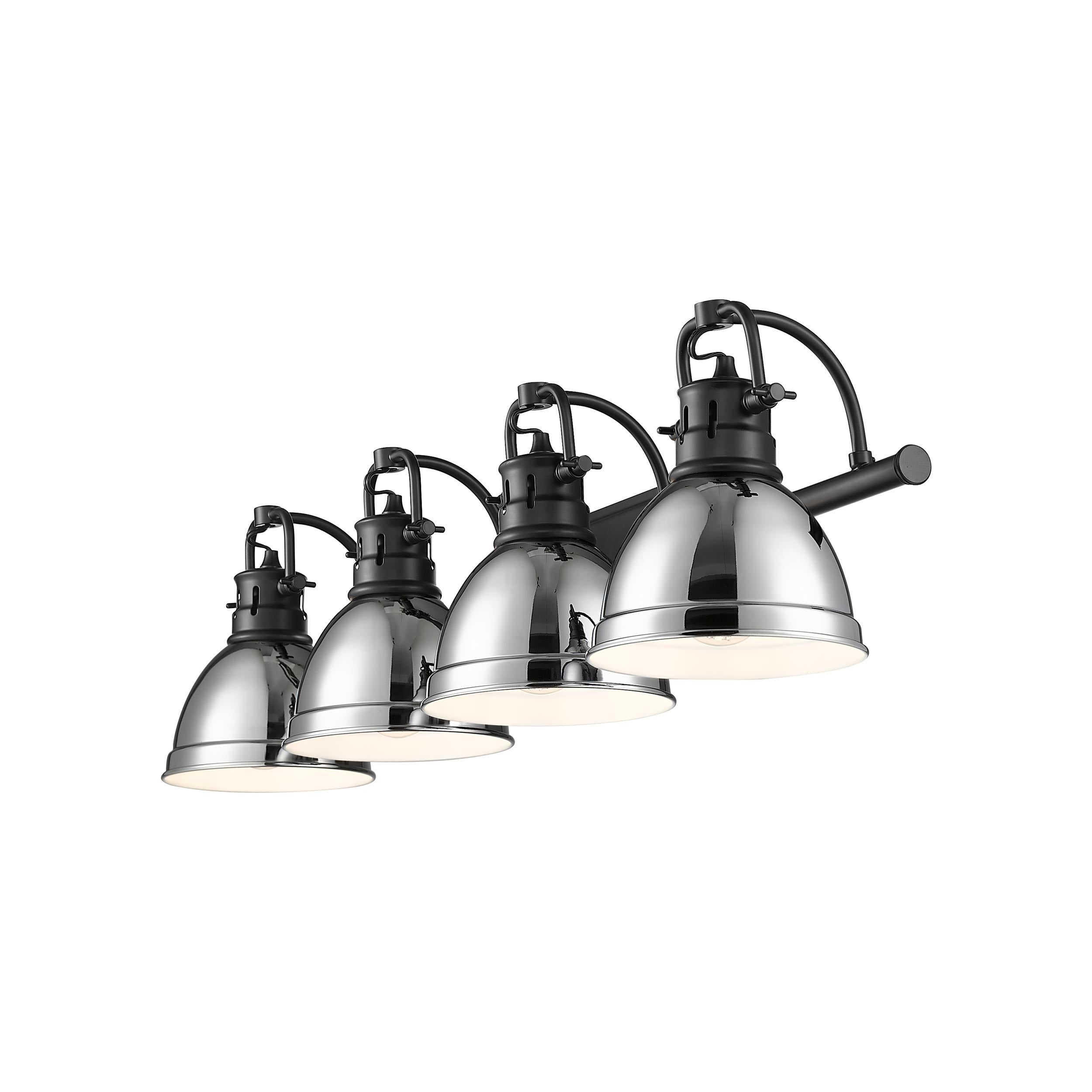Yep by Golden Lighting Duncan 4-light Vanity in Matte Black and Chrome shade - - Golden Lighting