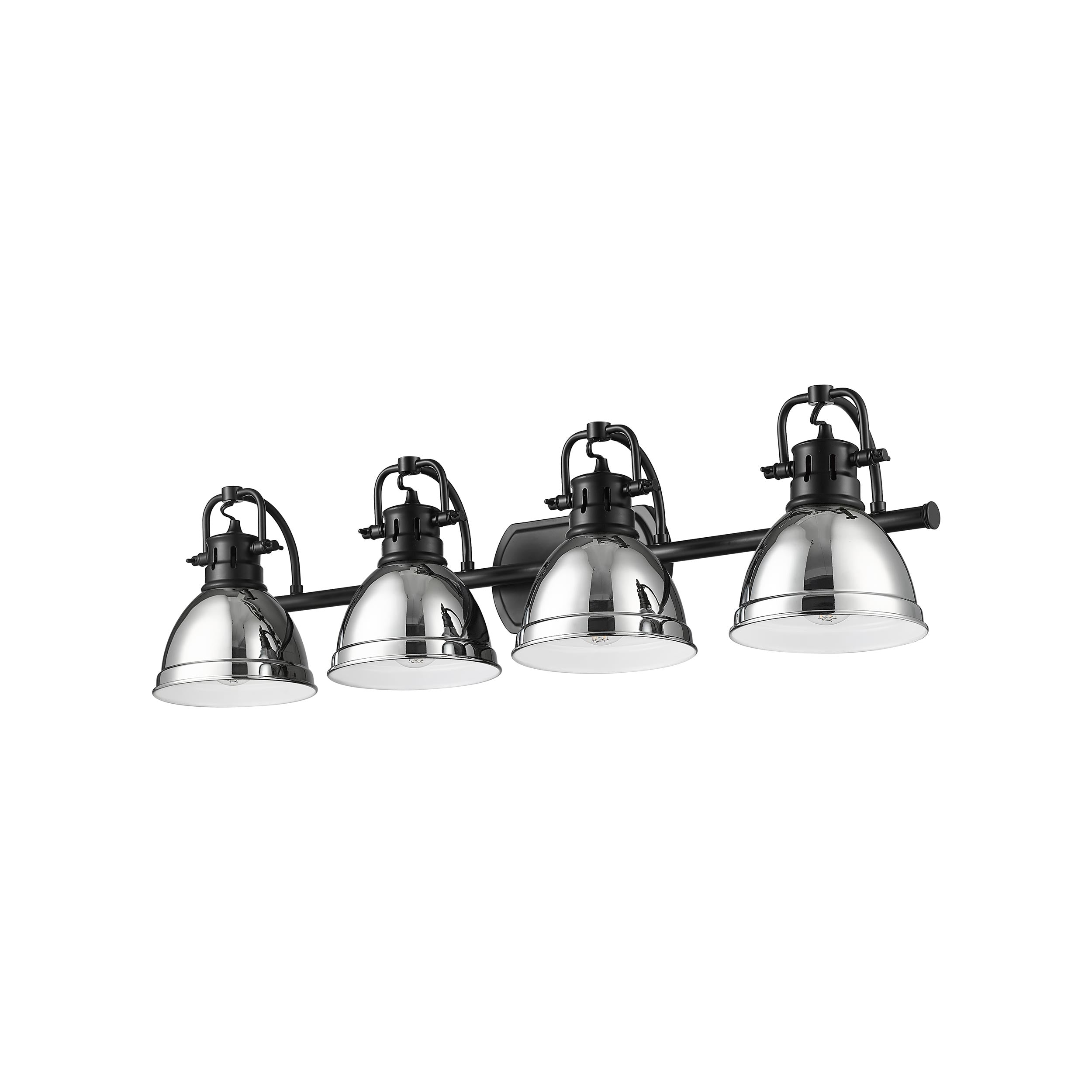 Yep by Golden Lighting Duncan 4-light Vanity in Matte Black and Chrome shade - - Golden Lighting