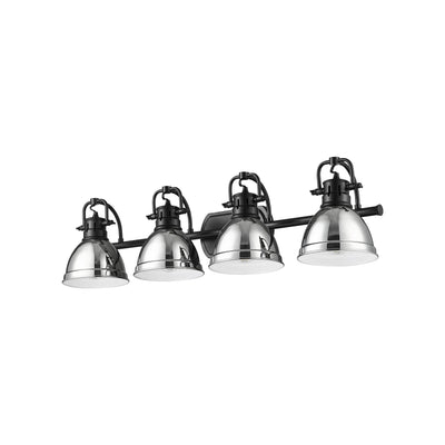 Yep by Golden Lighting Duncan 4-light Vanity in Matte Black and Chrome shade - - Golden Lighting