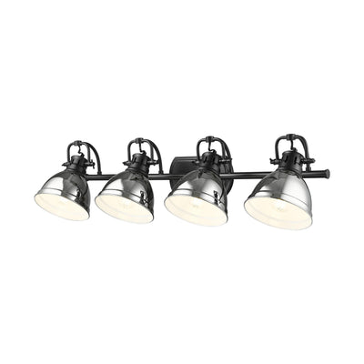 Yep by Golden Lighting Duncan 4-light Vanity in Matte Black and Chrome shade - - Golden Lighting