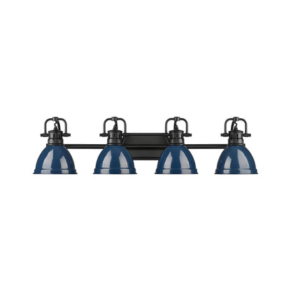 Yep by Golden Lighting Duncan 4-light Vanity in Matte Black and Navy Blue shade - - Golden Lighting