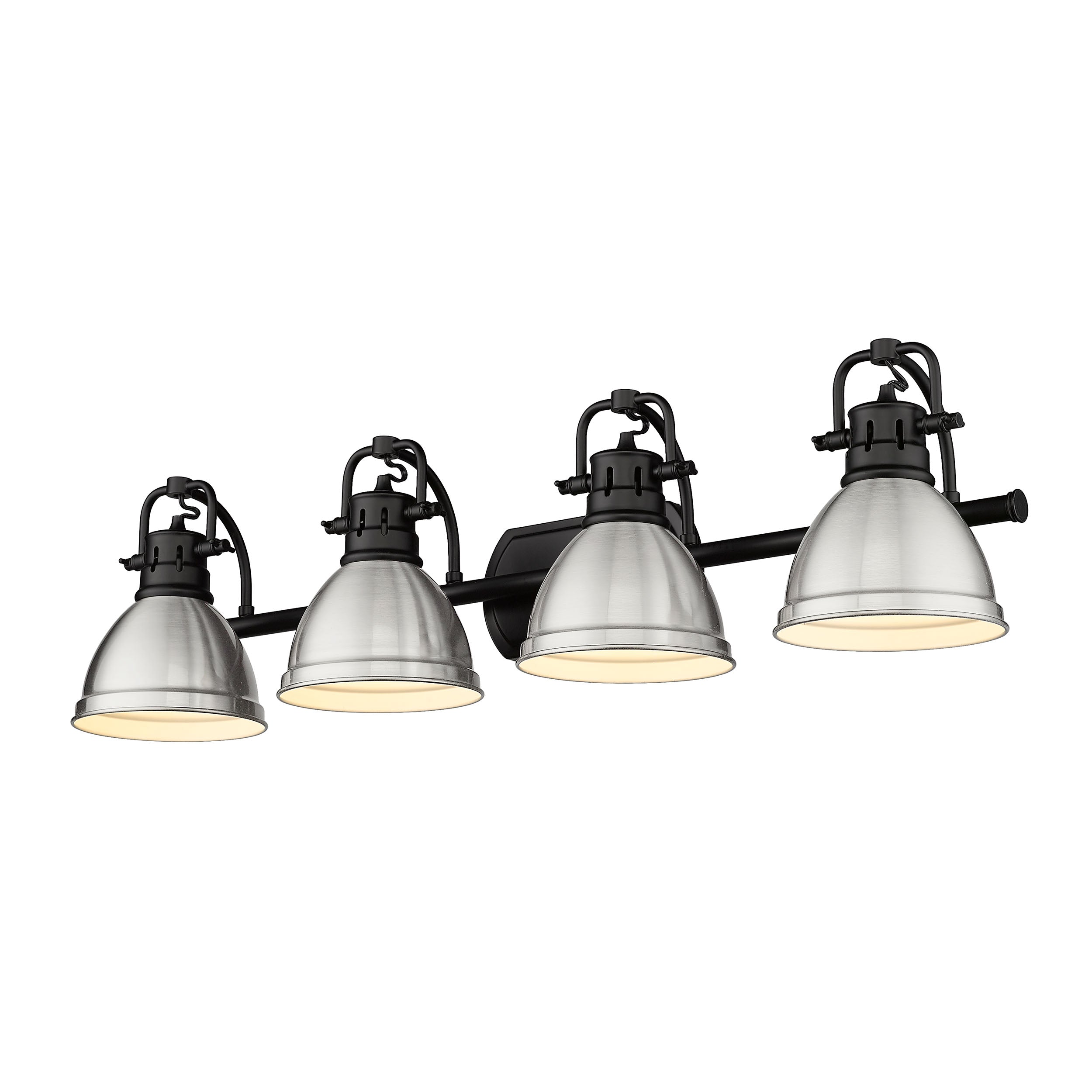 Yep by Golden Lighting Duncan 4-light Vanity in Matte Black and Pewter shade - - Golden Lighting
