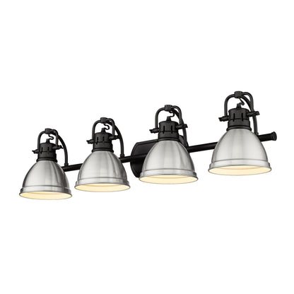 Yep by Golden Lighting Duncan 4-light Vanity in Matte Black and Pewter shade - - Golden Lighting