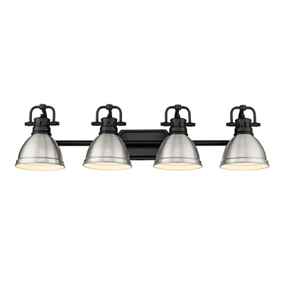 Yep by Golden Lighting Duncan 4-light Vanity in Matte Black and Pewter shade - - Golden Lighting