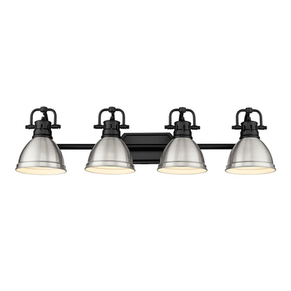 Yep by Golden Lighting Duncan 4-light Vanity in Matte Black and Pewter shade - - Golden Lighting