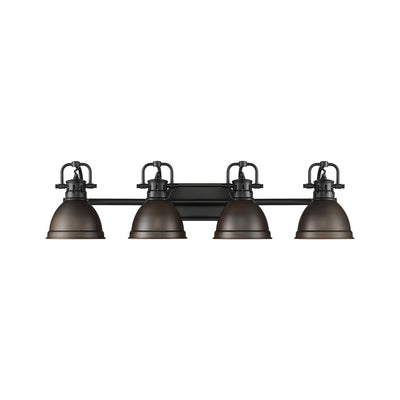 Yep by Golden Lighting Duncan 4-light Vanity in Matte Black and Rubbed Bronze shade - - Golden Lighting