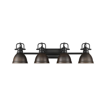 Yep by Golden Lighting Duncan 4-light Vanity in Matte Black and Rubbed Bronze shade - - Golden Lighting