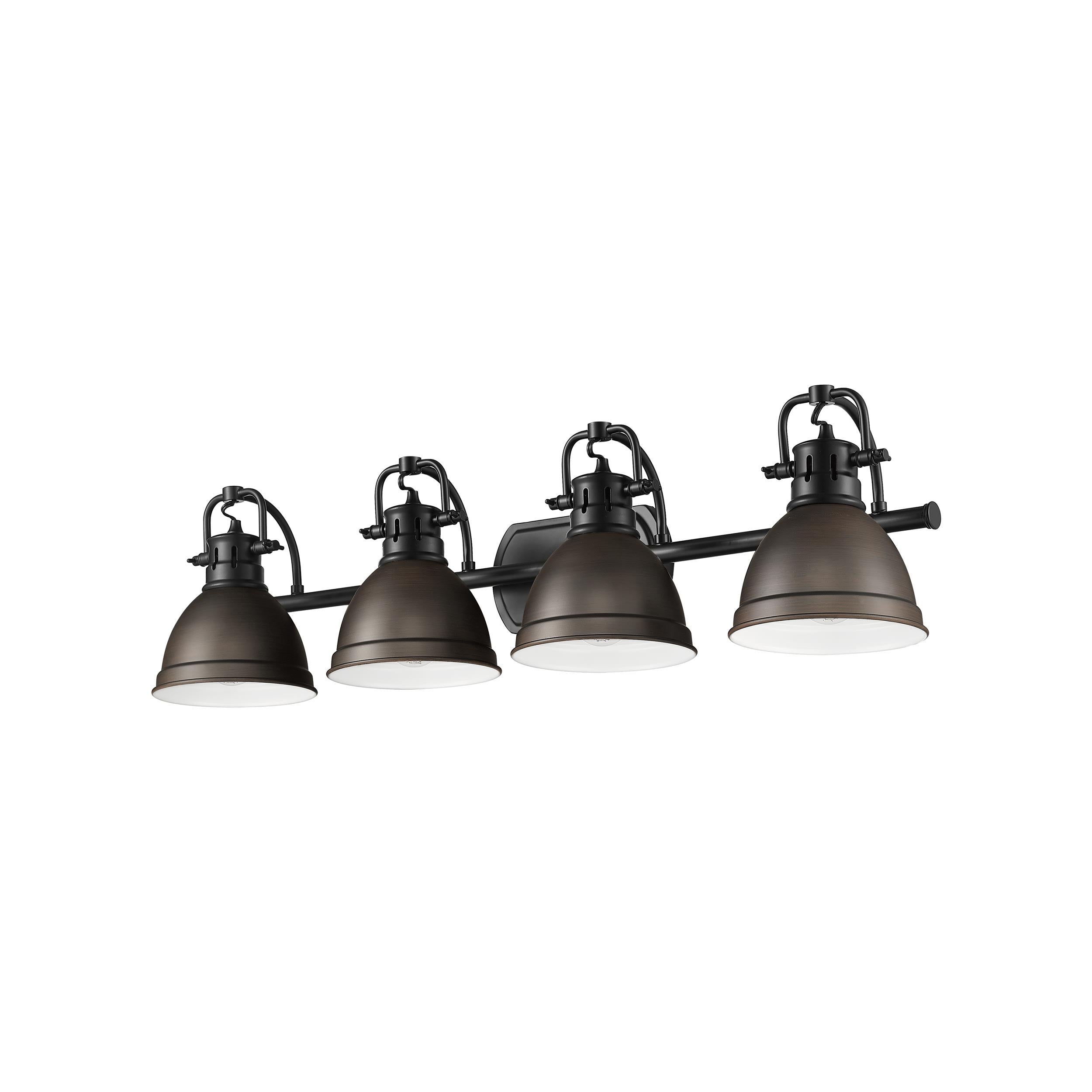 Yep by Golden Lighting Duncan 4-light Vanity in Matte Black and Rubbed Bronze shade - - Golden Lighting