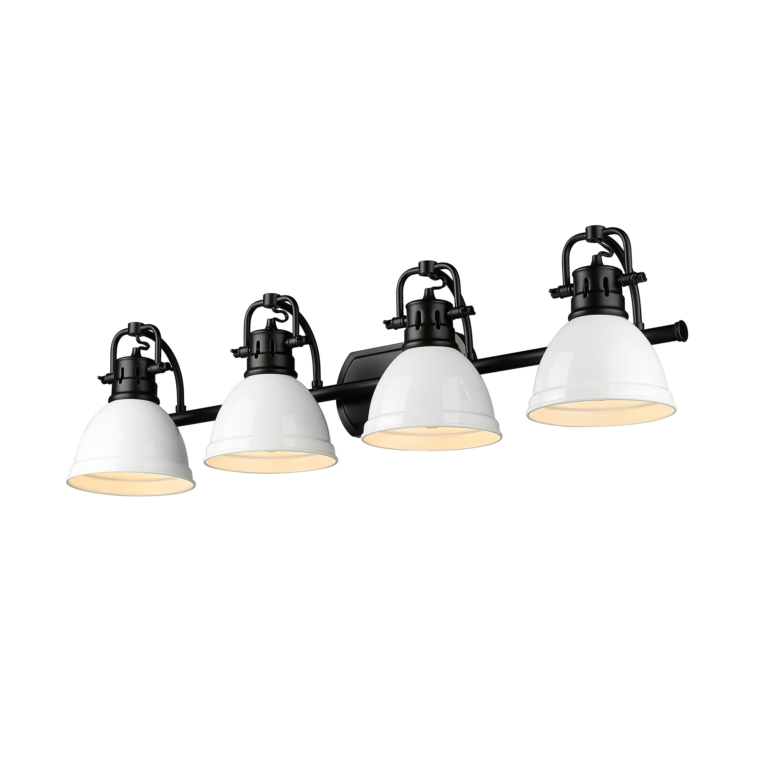 Yep by Golden Lighting Duncan 4-light Vanity in Matte Black and White shade - - Golden Lighting