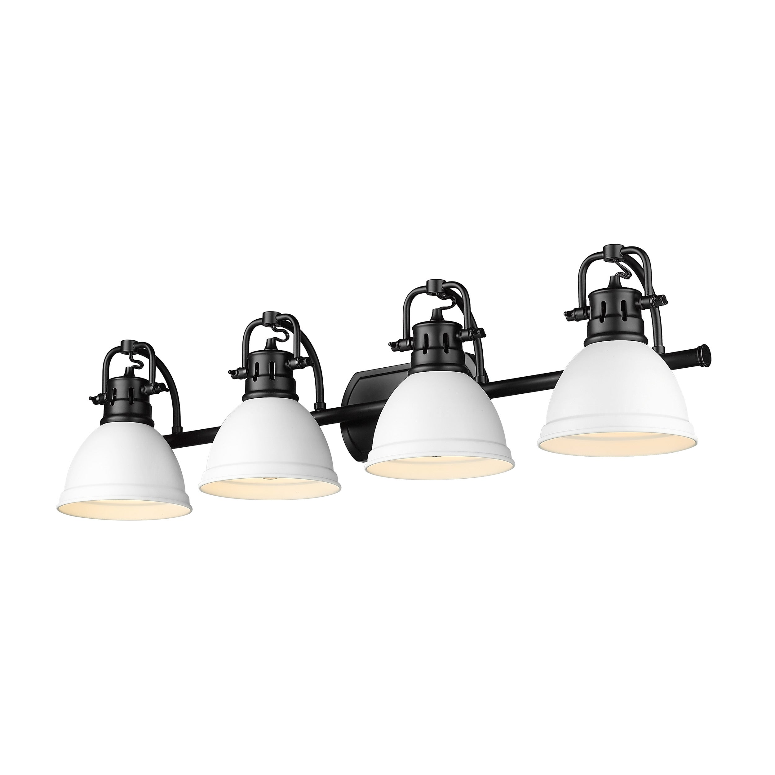 Yep by Golden Lighting Duncan 4-light Vanity in Matte Black and Matte White shade - - Golden Lighting