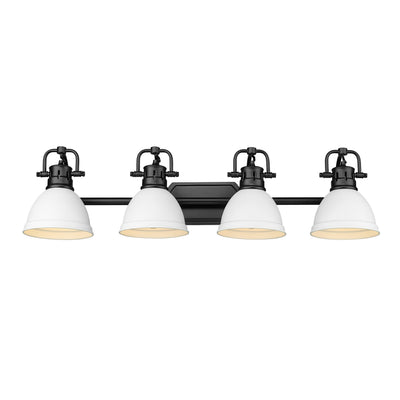 Yep by Golden Lighting Duncan 4-light Vanity in Matte Black and Matte White shade - - Golden Lighting