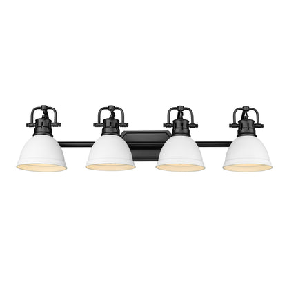 Yep by Golden Lighting Duncan 4-light Vanity in Matte Black and Matte White shade - - Golden Lighting