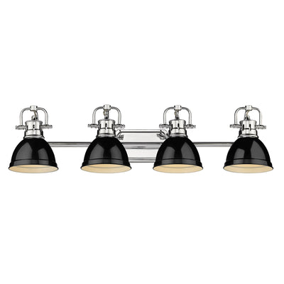 Yep by Golden Lighting Duncan 4-light Vanity in Chrome and Black shade - - Golden Lighting
