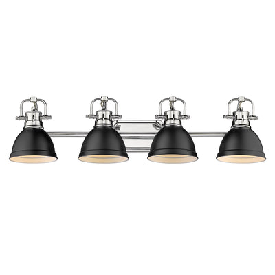 Yep by Golden Lighting Duncan 4-light Vanity in Chrome and Matte Black shade - - Golden Lighting
