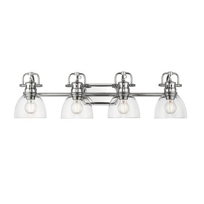 Yep by Golden Lighting Duncan 4-light Vanity in Chrome and Clear Glass - - Golden Lighting