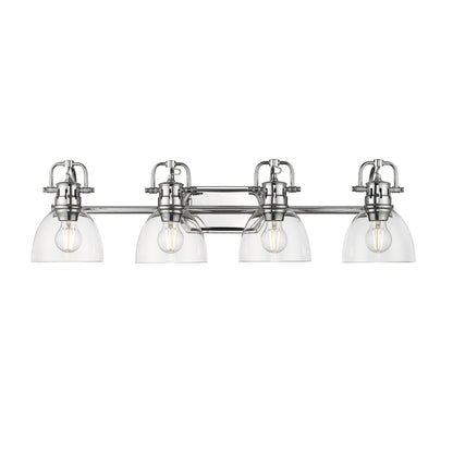 Yep by Golden Lighting Duncan 4-light Vanity in Chrome and Clear Glass - - Golden Lighting