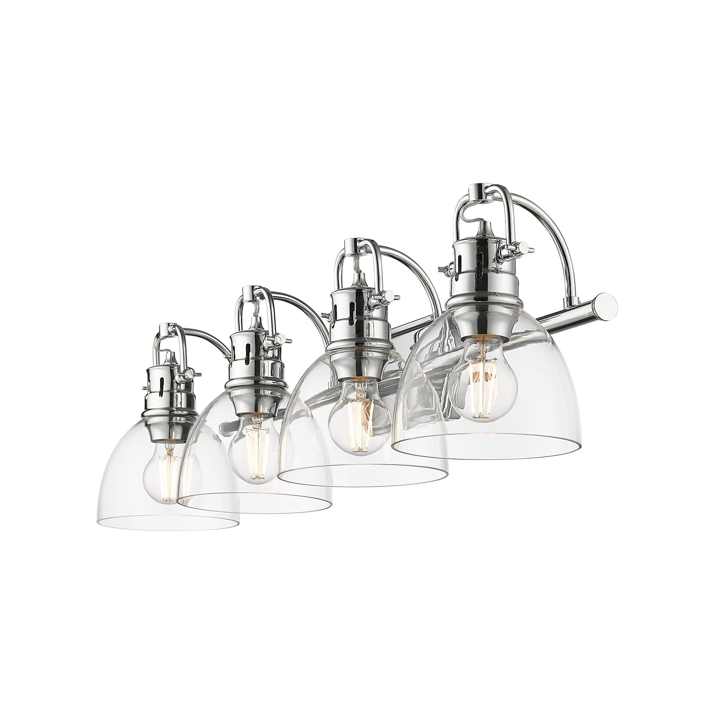 Yep by Golden Lighting Duncan 4-light Vanity in Chrome and Clear Glass - - Golden Lighting