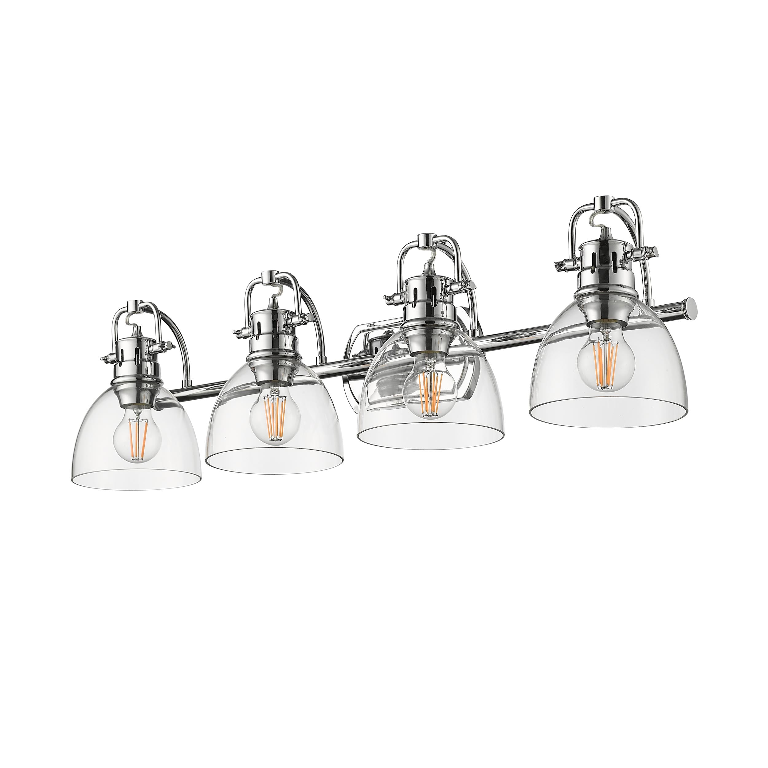 Yep by Golden Lighting Duncan 4-light Vanity in Chrome and Clear Glass - - Golden Lighting