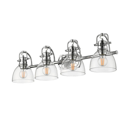 Yep by Golden Lighting Duncan 4-light Vanity in Chrome and Clear Glass - - Golden Lighting