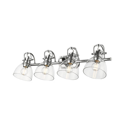 Yep by Golden Lighting Duncan 4-light Vanity in Chrome and Clear Glass - - Golden Lighting