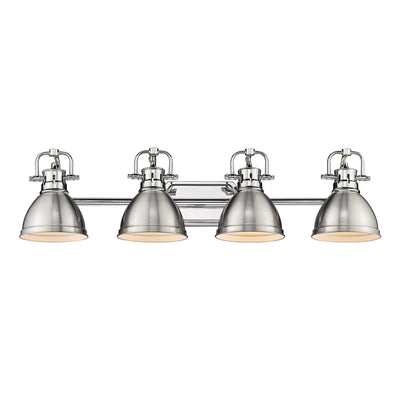 Yep by Golden Lighting Duncan 4-light Vanity in Chrome and Pewter shade - - Golden Lighting