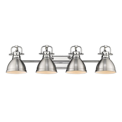 Yep by Golden Lighting Duncan 4-light Vanity in Chrome and Pewter shade - - Golden Lighting
