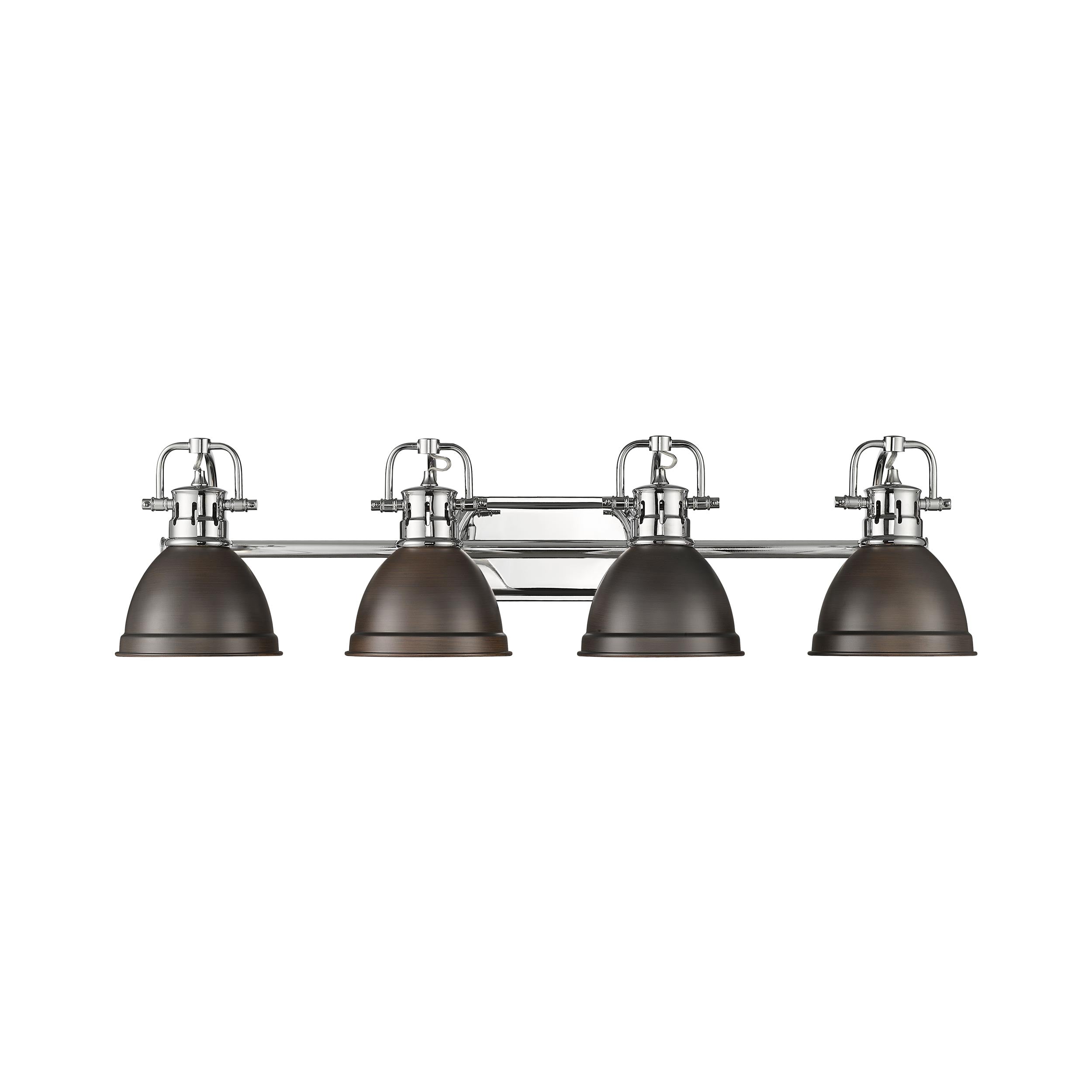 Yep by Golden Lighting Duncan 4-light Vanity in Chrome and Rubbed Bronze shade - - Golden Lighting