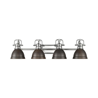 Yep by Golden Lighting Duncan 4-light Vanity in Chrome and Rubbed Bronze shade - - Golden Lighting