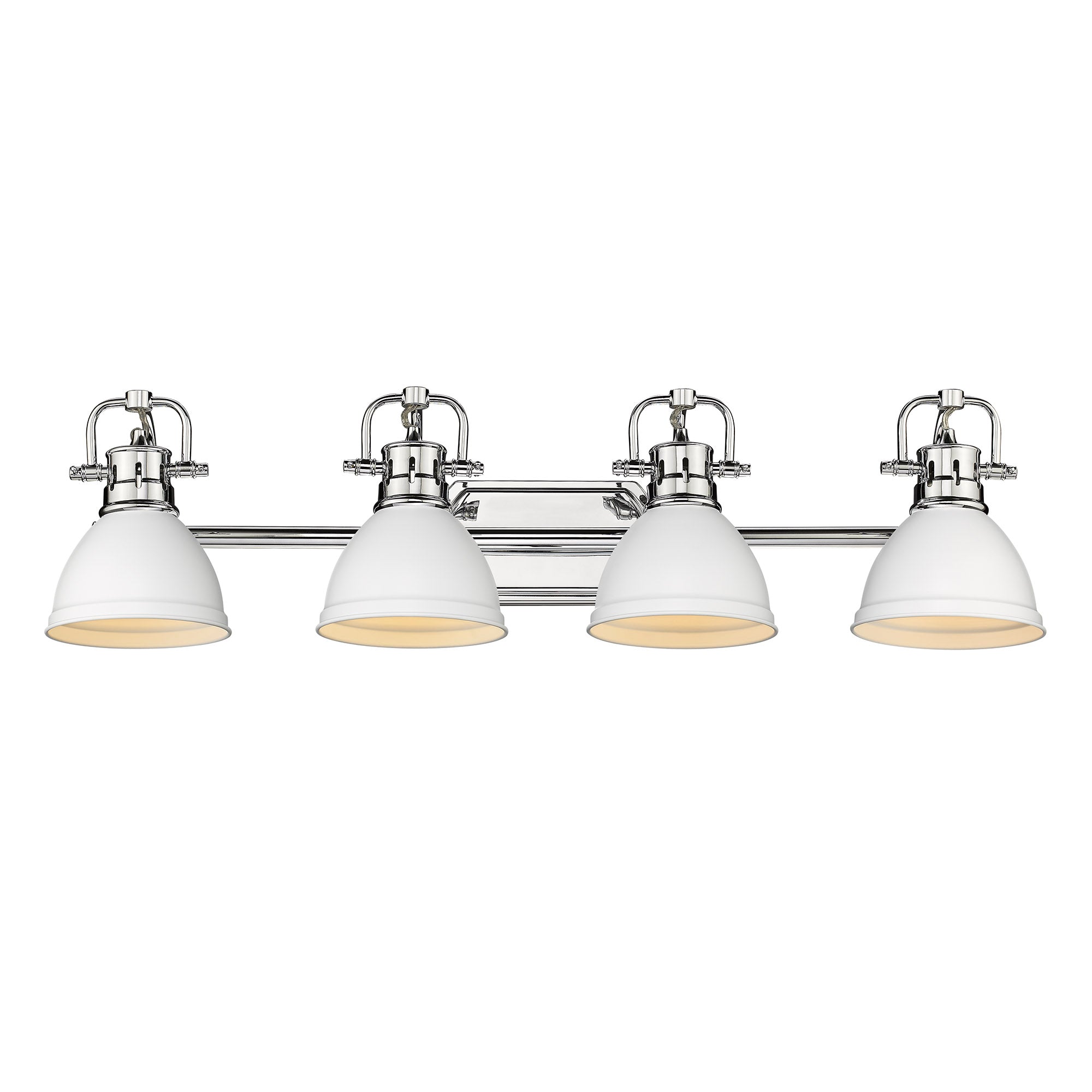 Yep by Golden Lighting Duncan 4-light Vanity in Chrome and Matte White shade - - Golden Lighting
