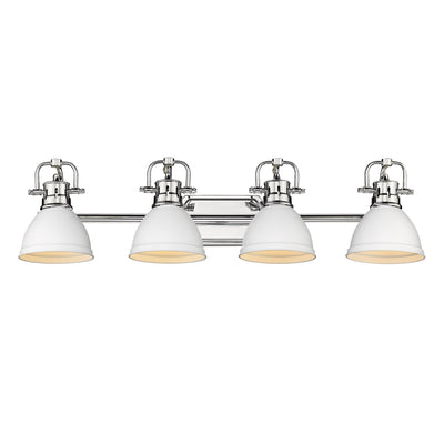 Yep by Golden Lighting Duncan 4-light Vanity in Chrome and Matte White shade - - Golden Lighting