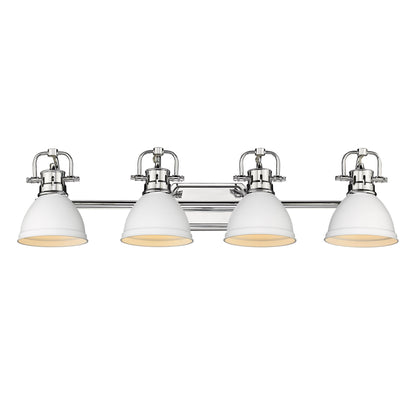 Yep by Golden Lighting Duncan 4-light Vanity in Chrome and Matte White shade - - Golden Lighting