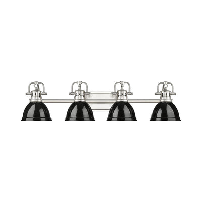 Yep by Golden Lighting Duncan 4-light Vanity in Pewter and Black shade - - Golden Lighting