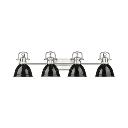 Yep by Golden Lighting Duncan 4-light Vanity in Pewter and Black shade - - Golden Lighting
