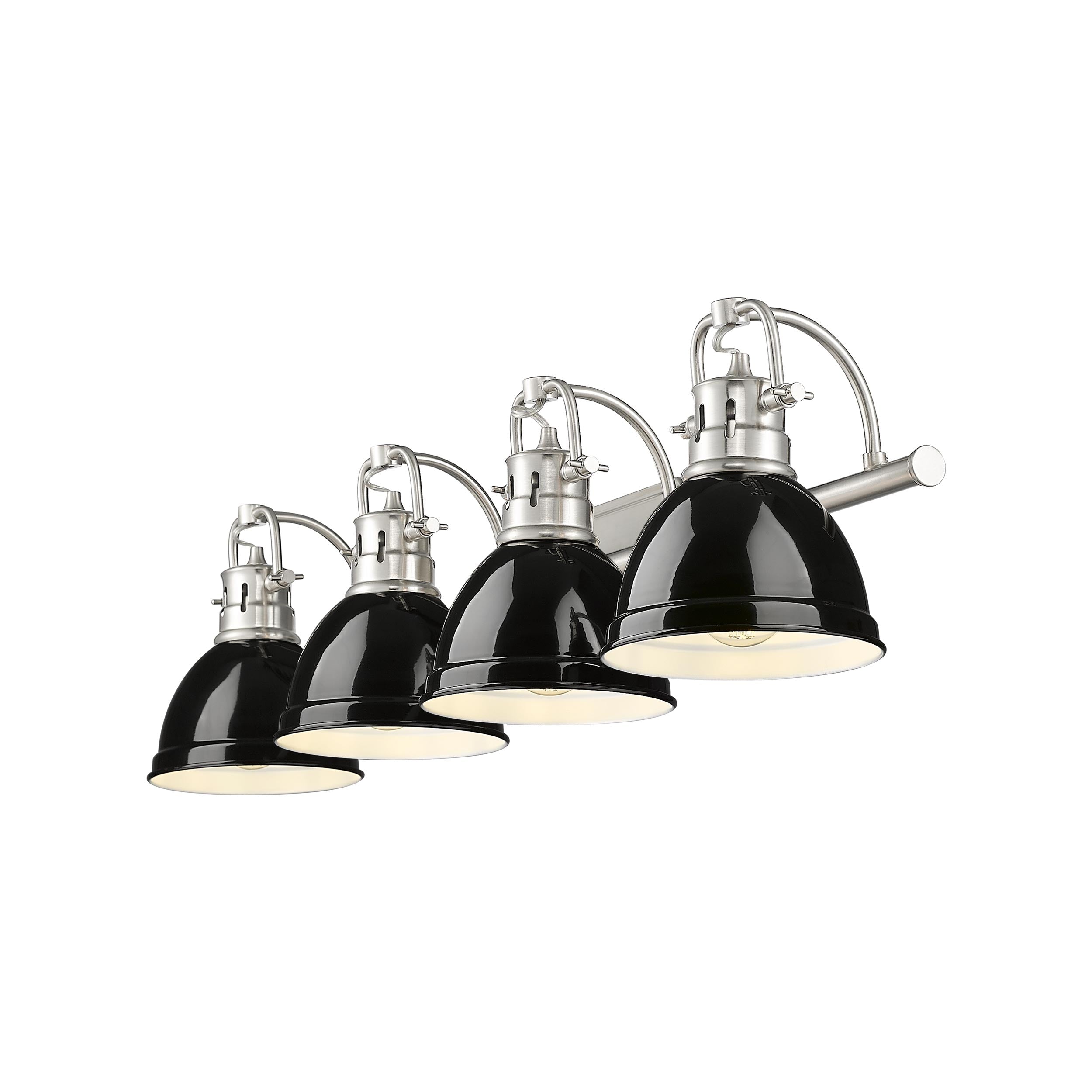 Yep by Golden Lighting Duncan 4-light Vanity in Pewter and Black shade - - Golden Lighting