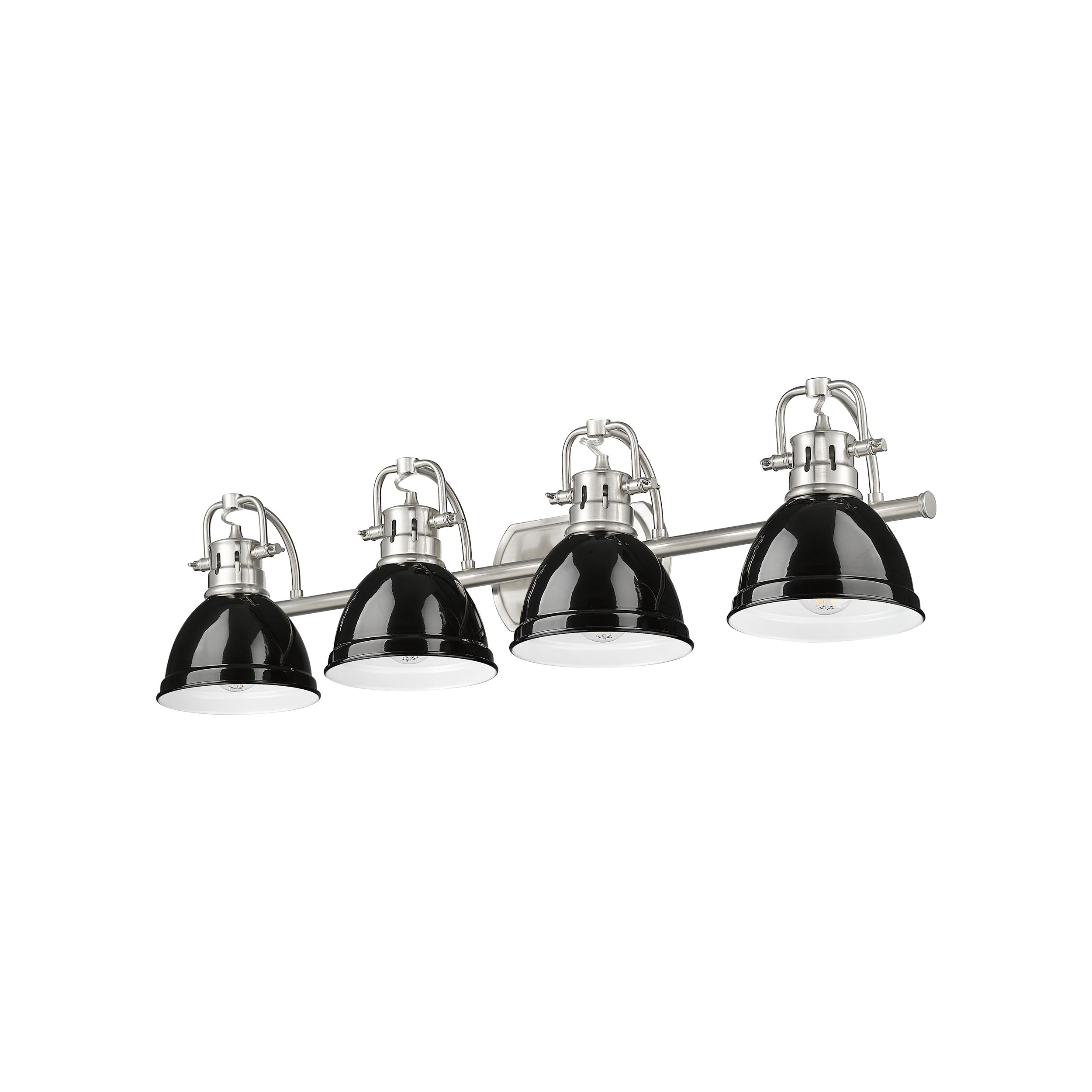 Yep by Golden Lighting Duncan 4-light Vanity in Pewter and Black shade - - Golden Lighting