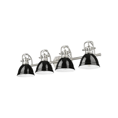 Yep by Golden Lighting Duncan 4-light Vanity in Pewter and Black shade - - Golden Lighting